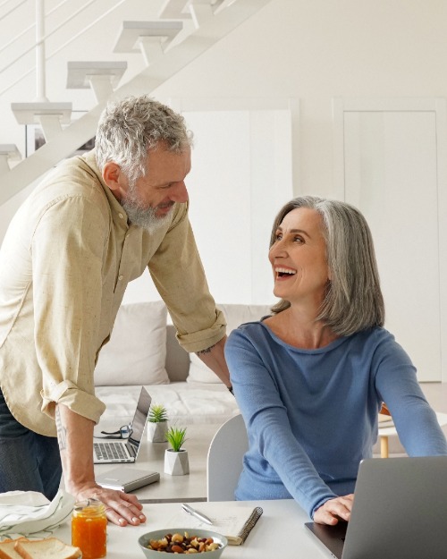 Homeowners enjoying the cool comfort of their geothermal hvac in the hot summer.